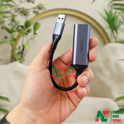 Bộ Cáp Live Stream, Ghi Hình HDMI to USB 3.0 Video Capture Card VEGGIEG VZ632 (VZ624) 1080P 60FPS - Hỗ Trợ Live Stream, Ghi Hình Từ Điện Thoại, Camera, PS5, XBOX 1080P 60FPS - Hàng Chính Hãng