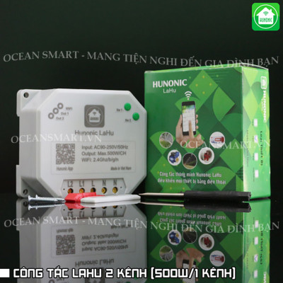 Công Tắc Wifi Lahu, Công Tắc Thông Minh Hẹn Giờ Không Cần Internet RTC HUNONIC, Công Suất Lên Đến 4000W - LAHU