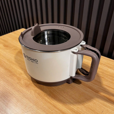 Nồi Lẩu Điện Mini 1.5L Mishio MK392 600W lòng nồi inox 304 không gỉ sét - hàng chính hãng