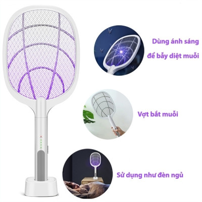 Vợt Muỗi Thông Minh, Vợt Muỗi Kiêm Đèn Bắt Muỗi 3in1 - Hàng Nhập Khẩu
