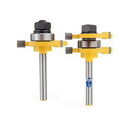 Bộ 2 mũi phay ghép ván gỗ cán 6.35mm