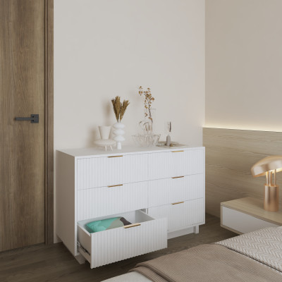 HAPPY FURNITURE , Tủ lưu trữ 6 ngăn kéo - NAMI, THK_241 , 120cm x 45cm x 76cm DxRxC