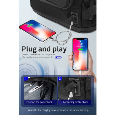 Balo OZUKO 9326 cỡ lớn chống trộm có cổng sạc USB thời trang đa năng cho nam