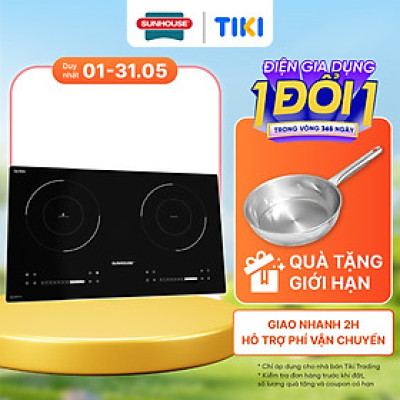 Bếp đôi điện từ hồng ngoại Sunhouse SHB81011-EC - Hàng chính hãng