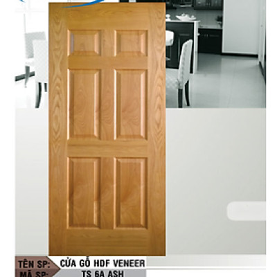 Cửa phòng ngủ gỗ công nghiệp Juno sofa HDF Veneer 6A - Ash