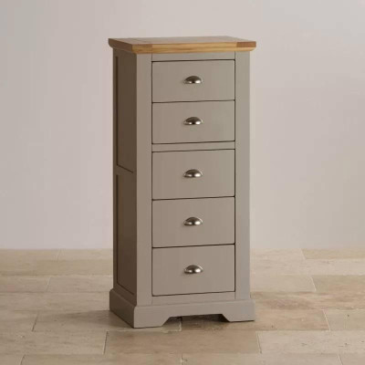 Tủ 5 Ngăn Kéo St.Ives Gỗ Sồi Ibie BSK5STIO - Xám (60 x 40 cm)