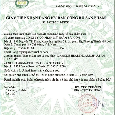 Thực phẩm chức năng hỗ trợ tăng cường sức khỏe nam giới Spartan Titan Damode lọ 30 viên