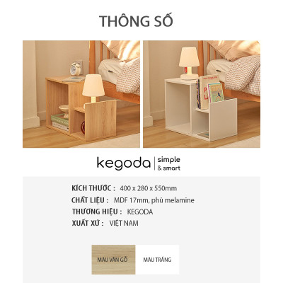 Kệ Gỗ Nhỏ Xinh Đa Năng Cho Phòng Khách, Phòng Ngủ Thương Hiệu KEGODA KGD07