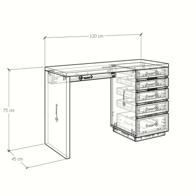 [Happy Home Furniture] MACRO, Bàn làm việc - 5 ngăn kéo,  120cm x 45cm x 75cm ( DxRxC), BAN_010