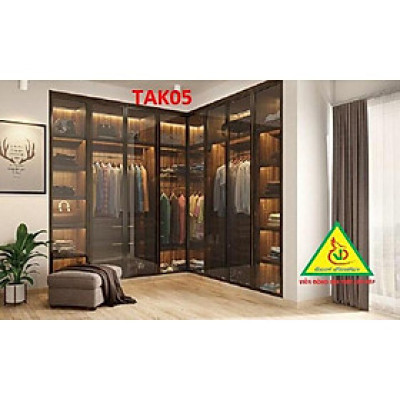 Tủ quần áo cánh kính khung nhôm hiện đại cánh mở TAK05 ( giá mét vuông tủ) - Nội thất lắp ráp Viễn Đông Adv