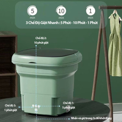 Máy giặt mini TOKORO gấp gọn có tay cầm siêu tiện lợi 