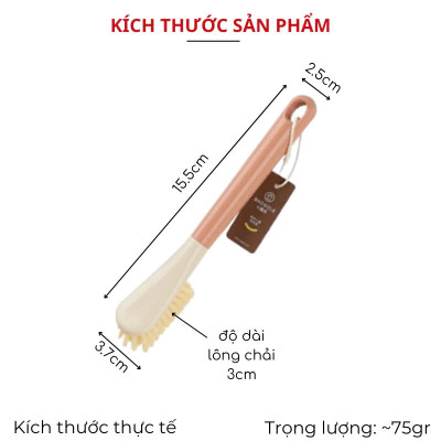 Bàn Chải Cán Dài Chải Cọ Đánh Giày Dép, Chà Quần Áo Lông Mềm Có Móc Treo - HÀNG CHÍNH HÃNG MINIIN