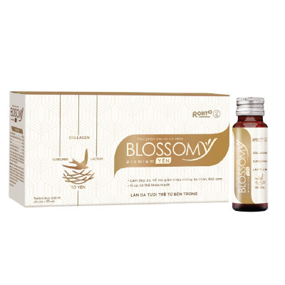 Nước uống collagen tổ yến giúp đẹp da, tăng cường sức khỏe Blossomy Premium lốc 10 chai x 50ml