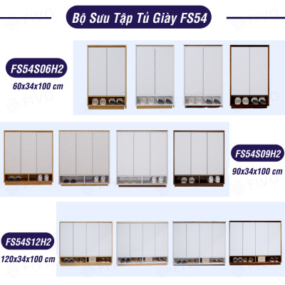 Kệ Để Giày Dép Gỗ Lõi Xanh Chống Ẩm FIVO FS54 Màu Walnut Phối Trắng, Ngăn Tủ Điều Chỉnh Linh Hoạt, Tấm Lưng Thoáng Khí