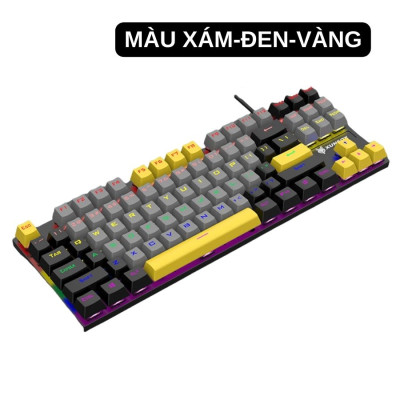 Bàn phím cơ XUNFOX K80 Blue switch - Bàn phím cơ gaming 87 phím kết nối có dây, tích hợp hiệu ứng đèn marquee siêu ngầu - Hàng nhập khẩu