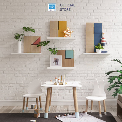 [Mua 3 giảm 25%] Kệ Treo Tường Màu Trắng Gỗ Chống Ẩm 25mm, Kết Cấu Chịu Lực Âm Tường Thương Hiệu SIB Decor KT005