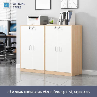 Tủ Gỗ Đựng Hồ Sơ 2 Cửa Có Khóa Hiện Đại Thương Hiệu SIB Decor HS22