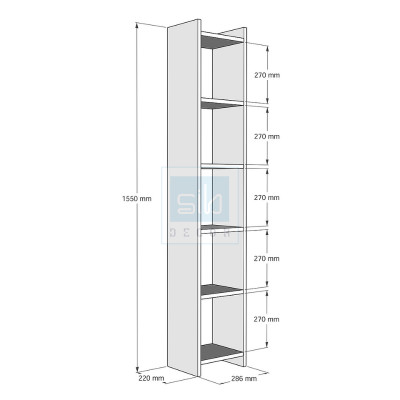 Kệ Sách Gỗ Để Sàn Phòng Khách SIB Decor Gỗ Chống Ẩm, Kèm Pát Chống Đổ Kệ An Toàn Kích Thước 155 x 28,6 x 22cm