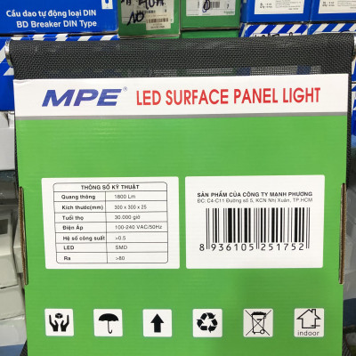 Đèn led panel ốp trần nổi tròn công suất 24W MPE (3 loại ánh sáng trắng-vàng-3 màu)