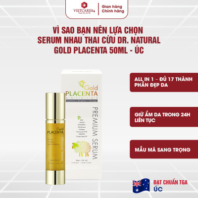 Serum Vàng Dr Natural Astragrace Gold Placenta Premium 50ml | Giúp Trắng Da, Ngăn Ngừa Lão Hóa - Nhập Khẩu Chính Hãng
