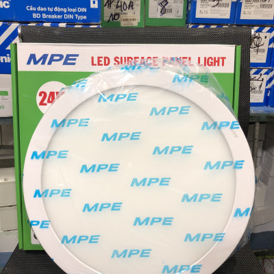 Đèn led panel ốp trần nổi tròn công suất 24W MPE (3 loại ánh sáng trắng-vàng-3 màu)