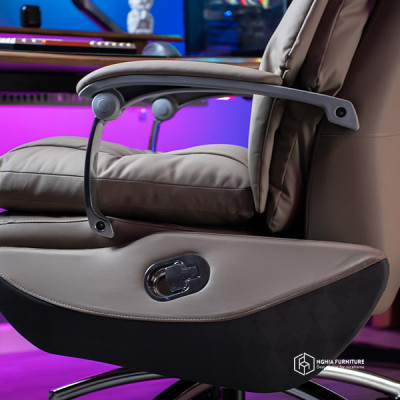 Ghế giám đốc Nghiafurniture Master Pro 02, Da bò, Thiết kế công thái học, tích hợp pin, sạc usb