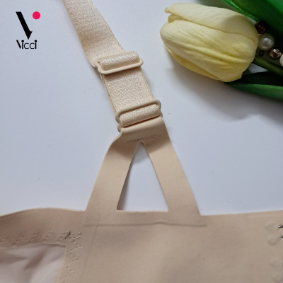 Áo lót nữ không gọng đệm mút dày 3cm Vicci AV.226 bản lưng to không đường may 3 móc nâng đẩy ngực tuyệt đối