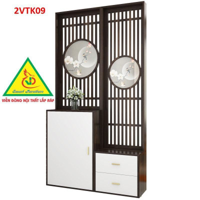 Tủ kệ trang trí kiêm vách ngăn phòng khách , nhà bếp 2VTK09 - Nội thất lắp ráp Viendong Adv
