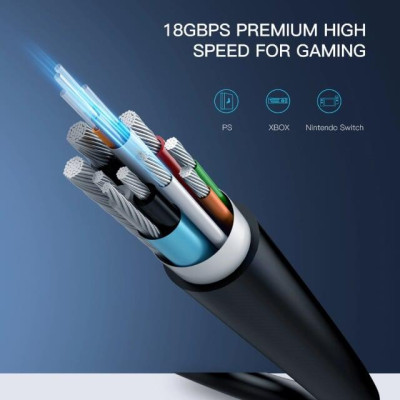Ugreen UG50215HD132TK 15M màu Đen Cáp tín hiệu HDMI chuẩn 2.0 sợi quang cao cấp - HÀNG CHÍNH HÃNG