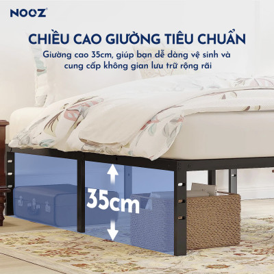 Giường Sắt NOOZ Chịu Lực Cao Thiết Kế Hiện Đại Dễ Lắp Ráp NOOZ Home Goods Metal Platform Bed Frame