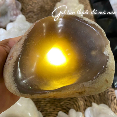 Gạt tàn thuốc đá mã não NHASAN GTT02 Sang Trọng & Độc Đáo nặng 500gr (KT: 9 x 12cm)