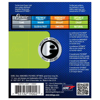 Elixir 19002, 19052 - Bộ Dây Đàn Guitar Điện - Chính Hãng (Electric Strings Phủ Lớp Optiweb) - Kèm Móng Gảy DreamMaker