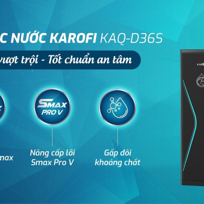 Máy lọc nước RO Mỹ 11 lõi Karofi KAQ-D36S RO - Giao trước lắp sau miễn phí toàn quốc - Bảo hành 36 tháng - Hàng chính hãng