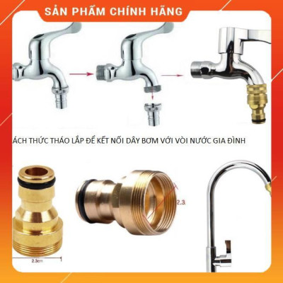 ️ Bộ dây vòi xịt nước rửa xe, tưới cây , tăng áp 3 lần, loại 7m, 10m 206701-1 đầu đồng,cút+ đai