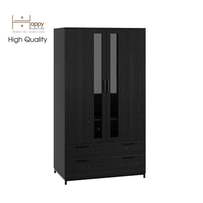 [Happy Home Furniture] LOUIS , Tủ quần áo 2 ngăn kéo 2 cửa mở - chân sắt , 100cm x 58cm x 180cm ( DxRxC), TCM_033