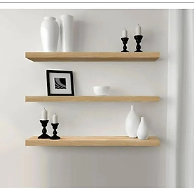 Kệ Thanh Ngang Treo Tường Vân Gỗ Sồi Gỗ Dày Nhiều Kích Thước Tundo CTKT005 KT 120x20x2.5cm