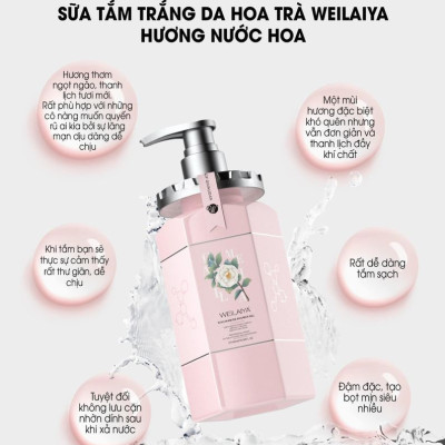 Sữa Tắm Trắng Da Hoa Trà Weilaiya Niacinamide Shower Gel - Hương nước hoa ngọt ngào 450ml