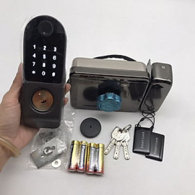 Khóa cửa vân tay thông minh G01 dùng cho cửa gỗ, cửa sắt, cửa cổng : mở khóa bằng vân tay, mã số, thẻ từ..