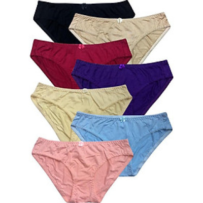 Combo 7 quần lót nữ cotton trơn MW QT11, Nhiều nàu