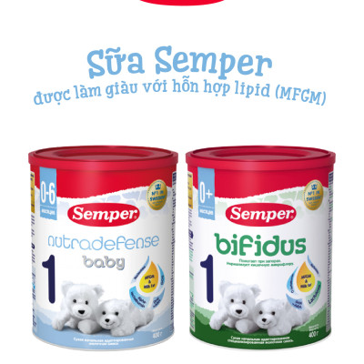 Combo 2 Sữa bột công thức Semper Bifidus số 2 400g/hộp