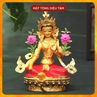 Tượng phật tara xanh thờ cúng mật tông Tây Tạng , tượng phật để ô tô