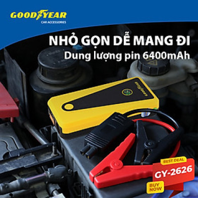 Bộ Kích Bình Cho Xe Hơi 400A GOODYEAR GY-2626 Đa Chức Năng Sạc Dự Phòng 6400mAh Tích Hợp La Bàn - Nhập Khẩu Chính Hãng