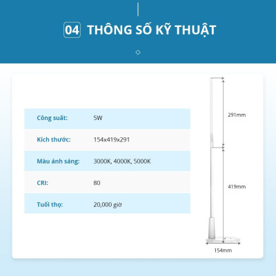 Đèn Bàn Sạc Panasonic HHGLT0346L19 5W - độ sáng 10-100%, Led Đổi màu, cổng sạc USB, Tích hợp đế đựng điện thoại tiện lợi