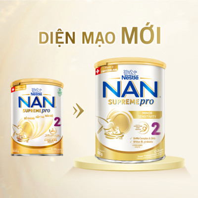 Thùng 6 lon sữa bột Nestlé NAN SUPREMEPRO 2 800g nhập khẩu Đức với 5HMO & đạm Gentle Optipro