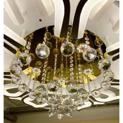 Đèn trần pha lê siêu cao cấp, sang trọng với 3 chế độ ánh sáng - kèm điều khiển từ xa (ảnh chụp thật)