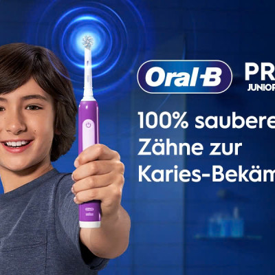 BÀN CHẢI ĐÁNH RĂNG TRẺ EM ORAL B PRO JUNIOR 6+ MÀU HỒNG TÍM Hàng chính hãng