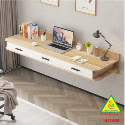 Bàn làm việc, bàn trang điểm treo tường bằng gỗ BTT402 - Nội thất lắp ráp Viễn Đông Adv 