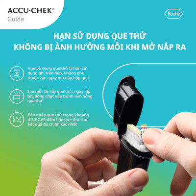 [Bảo Hành Trọn Đời] Máy Đo Đường Huyết ACCU-CHEK Guide Kèm Hộp 50 Que Thử Đường Huyết ACCU-CHEK Guide