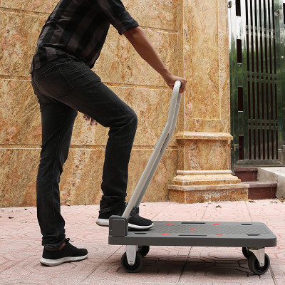 Xe Đẩy Hàng Nikawa FWS-150DS/300DS tải trọng 150-300kg sàn nhựa bánh xe cao su cao cấp. bảo hành 18 tháng - Xám