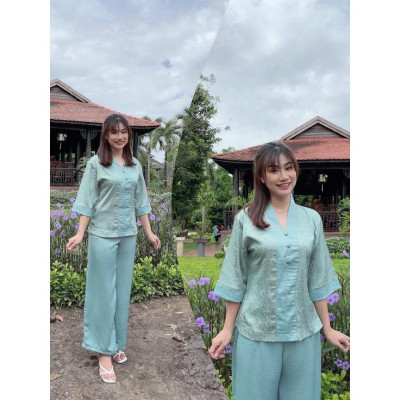 ĐỒ LAM ĐI CHÙA Mẫu Bà Lai Phối Gấm